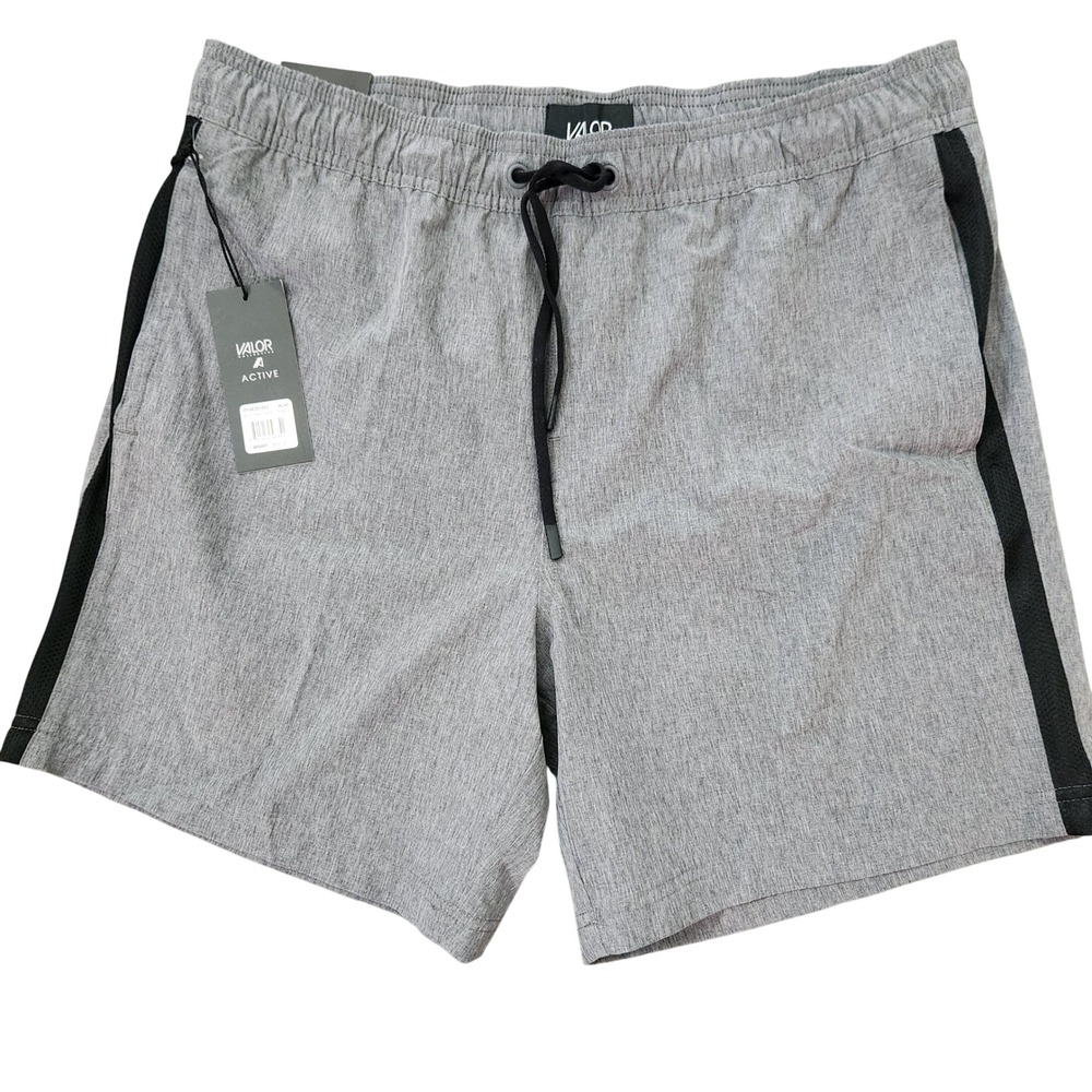Valor Collective Active gray mens drawstring athletic shorts‎ size L NWT
